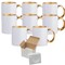 8 Pack 11 oz. GOLD Inner and Handle - Ceramic Sublimation Mugs - Professional Grade - Cardboard Box with Foam Supports
